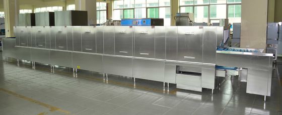 ประเทศจีน โซ่ยาวสแตนเลสเครื่องล้างจานเชิงพาณิชย์ ECO-L960CP3H3 56KW / 92KW สำหรับพนักงานร้านอาหาร ผู้ผลิต